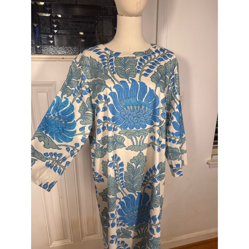 TUCKERNUCK 'Jamie' midi chinoiserie- inspired botanical Floral shift dress Sz XL - Picture 2 of 14